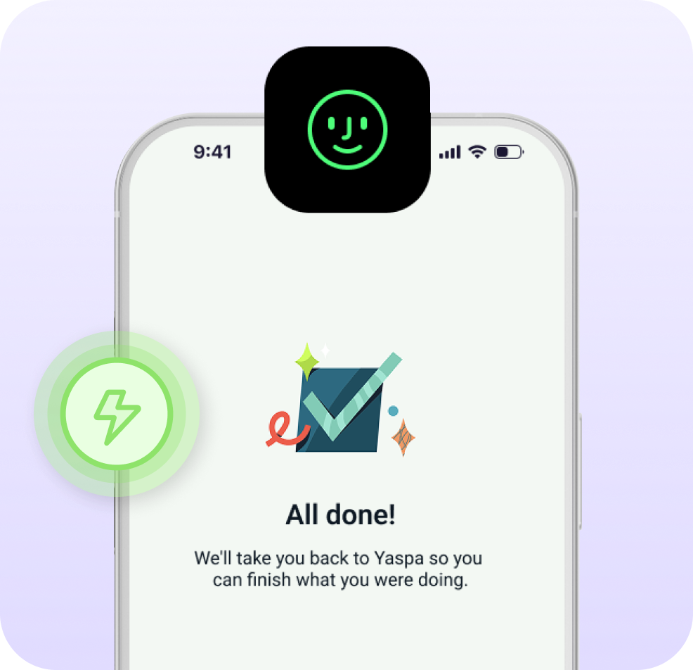 a phone screen confirming a payment with a face ID logo above